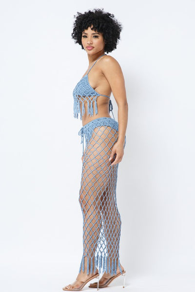Maxi skirt crochet set