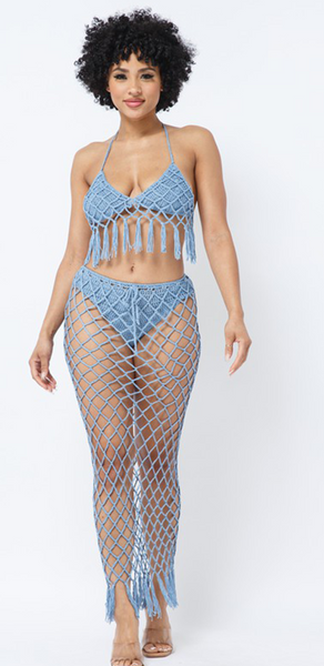 Maxi skirt crochet set