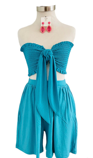 Smocked front tie Set