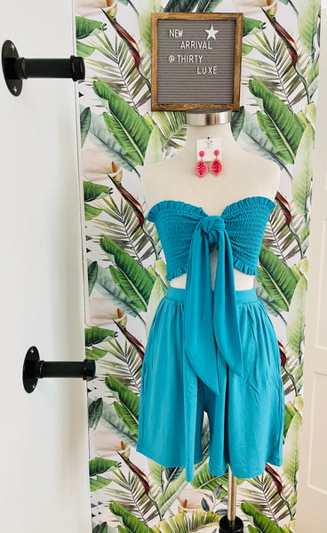 Smocked front tie Set