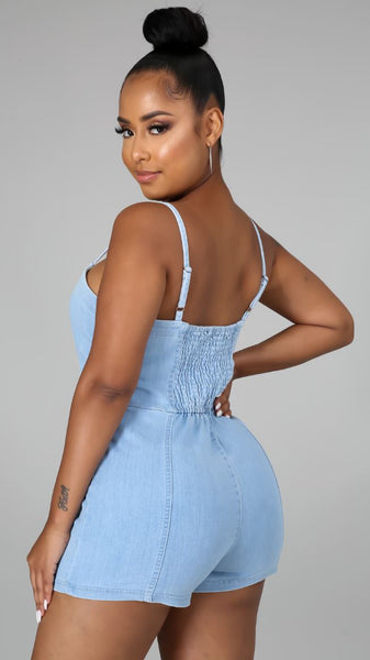 Rachel Light Denim Romper