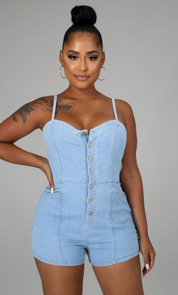 Rachel Light Denim Romper