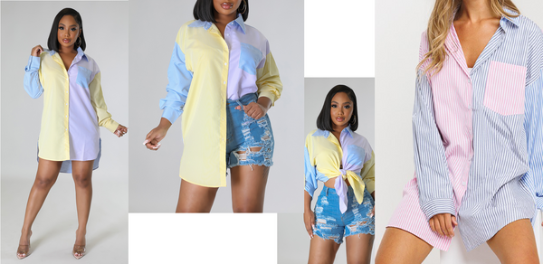 Color Block Shirt Dress : Women's | Spring & Summer Style