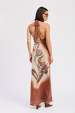 Printed Maxi Halter Dress
