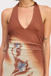 Printed Maxi Halter Dress