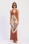 Printed Maxi Halter Dress
