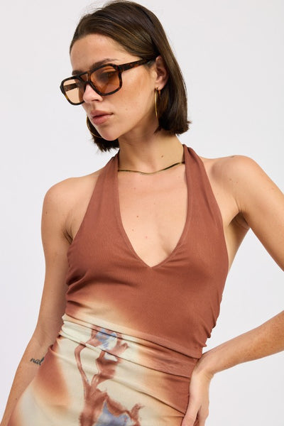 Printed Maxi Halter Dress