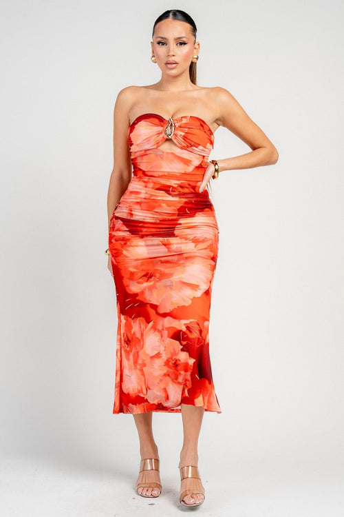 Strapless Midi Dress