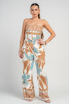 Leaf Print Wide Leg Set