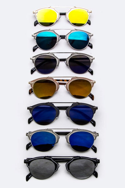 Iconic Flat Lens Browline Sunglasses