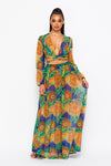 Sheer maxi skirt tropical set