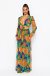 Sheer maxi skirt tropical set