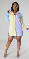 Color Block Shirt Dress