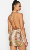 Snake print mini dress
