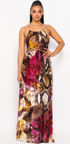 Snake print maxi dress