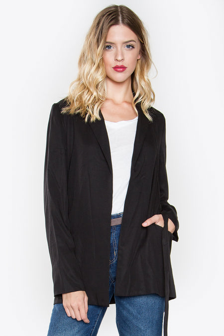 Waffle open cardigan